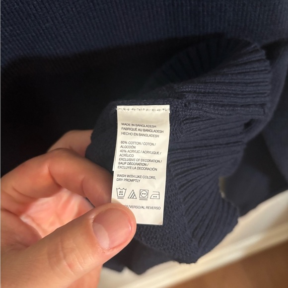 IZOD Men’s Colorblock Crewneck Sweater XL Burgundy Navy Gray Cotton Blend - Picture 4 of 4